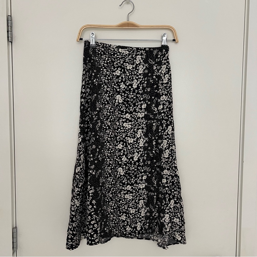 Floral Black and White Women's Skirt